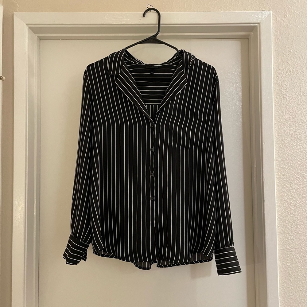 Who What Wear Striped Button Down Shirt